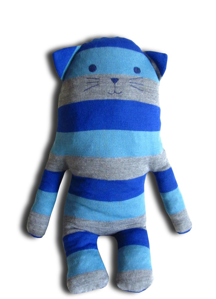 Petpillows polštář kočka s pruhy - modrá